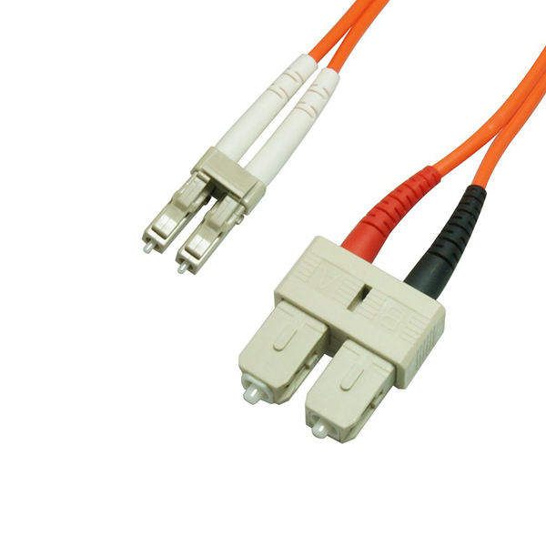 H1124-01M Duplex Multimode Fiber Optic Cable - LC/SC, 62.5/125, OM1, Orange