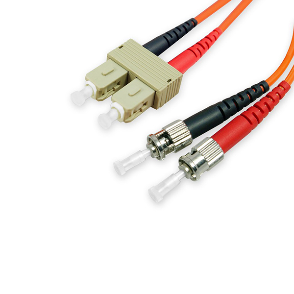 H1114-01M Duplex Multimode Fiber Optic Cable - ST/SC, 62.5/125, OM1, Orange