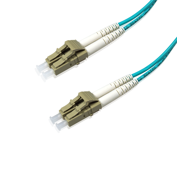 H1084-01M-2-AQ Duplex Multimode Fiber Optic Cable - LC/LC, OM3, 10Gig, Aqua