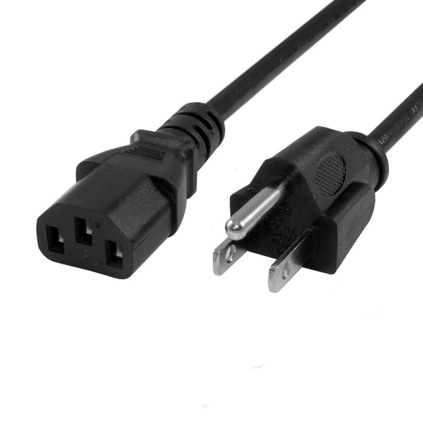 PWE101-01 Power Cord - NEMA 5-15P To C13 SVT, 18AWG 125V 10A, UL/CSA ,Black