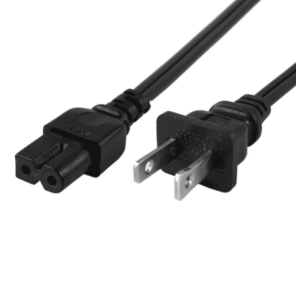 PWID-1KF-00001F Power Cord - NEMA 1-15P To C7 Polarize 125V 10A, SPT-2, UL/CSA ,Black